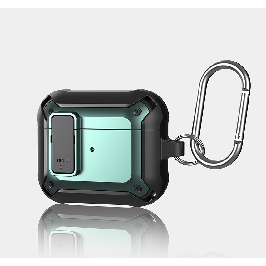 Casing Pelindung Apple Airpods 3 Model Armor Military Series 3rd Generation Dengan Carabiner