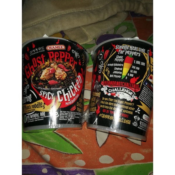 mamee ghost pepper noodle cup mie