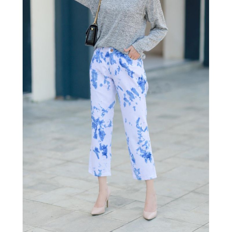 Boyfriend Tie dye Jeans Pants - Celana denim tiedye