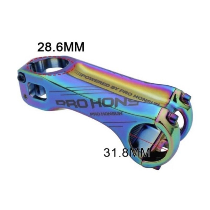 Stem Pro Honsun warna Rainbow 70mm 90mm 17 derajat Oversize Alloy