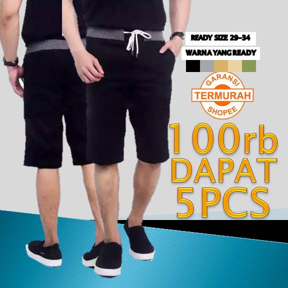 PENGIRIMAN CEPAT &amp; COD CHINOS PENDEK DEWASA TERMURAH 100 RIBU DAPAT 5 PCS