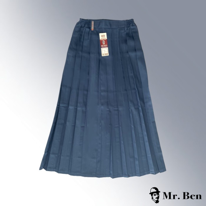 ROK SMA ABU BIRU PANJANG LIPAT LIPAT /BIKU BIKU SERAGAM SEKOLAH MR BEN - 7 - 9
