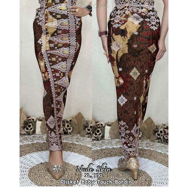 Kamen jadi / rok jadi songket bali bordir plisket baby touch (rok bawahan kebaya mewah)