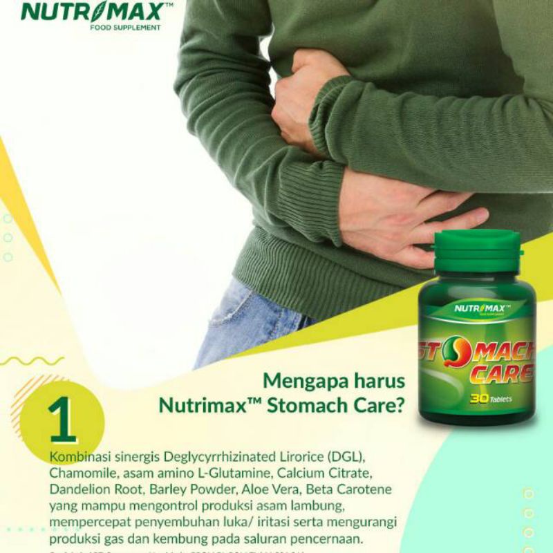 NUTRIMAX STOMACH CARE VITAMIN OBAT ASAM LAMBUNG 30 TABLET