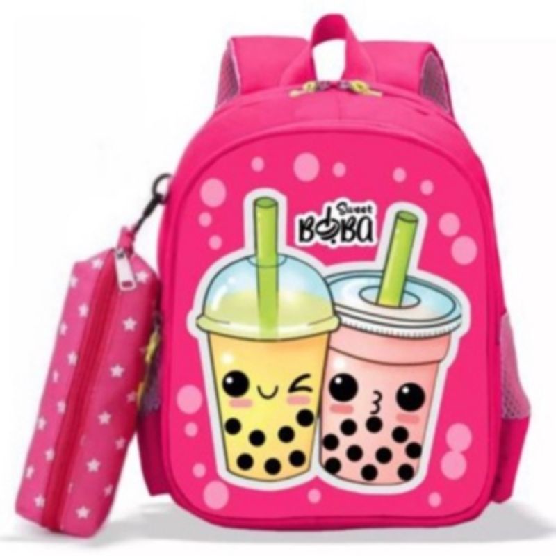 COD / Tas Ransel Anak BOBA //Ransel sekolah TK-SD /Free Tempat Pensil