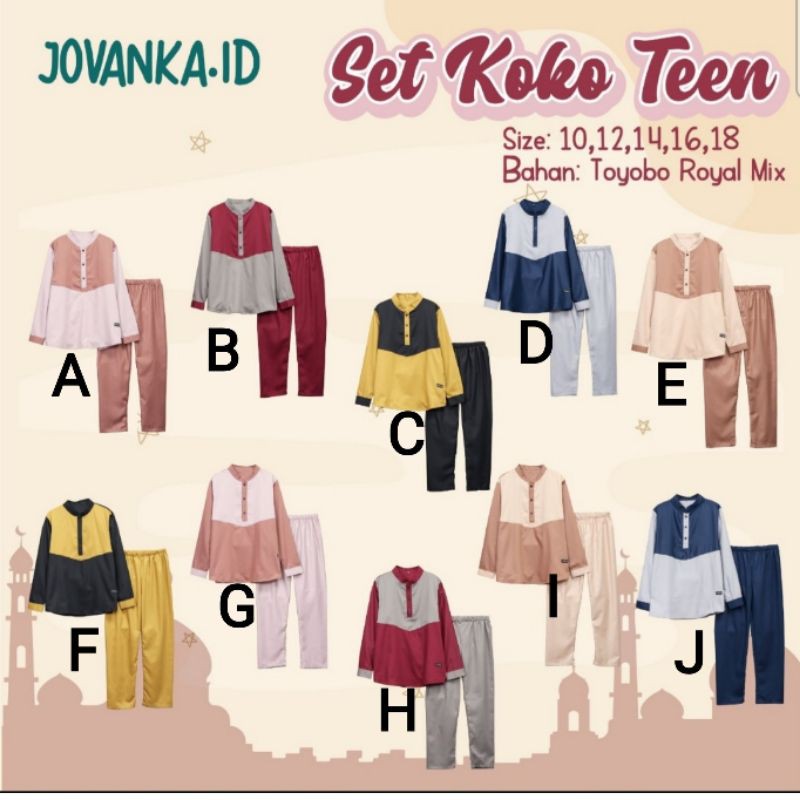 Koko set Jovanka.id Teen size 10-18t