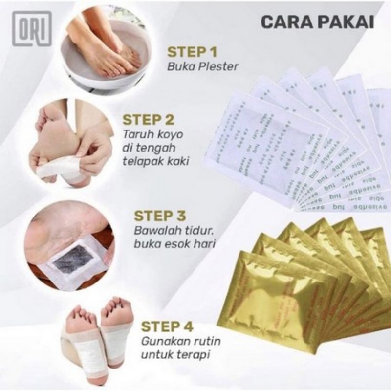 KINOKI Koyo Herbal Kaki Kinoki Gold Detox Original Isi 10 Pad Dalam 1 Box