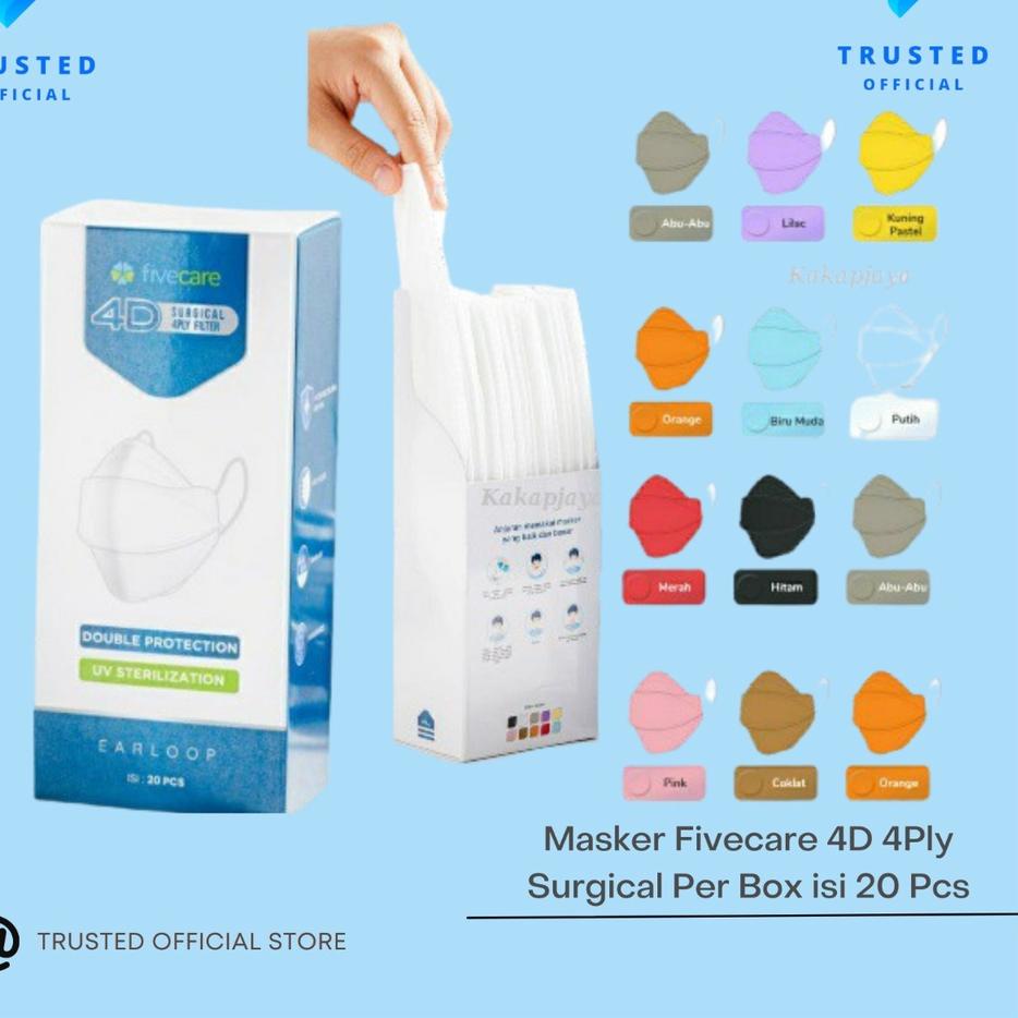 YuM ♫ MASKER FIVECARE 4D 4PLY ISI 20 MASKER FIVE CARE 4D //Kirim Langsung