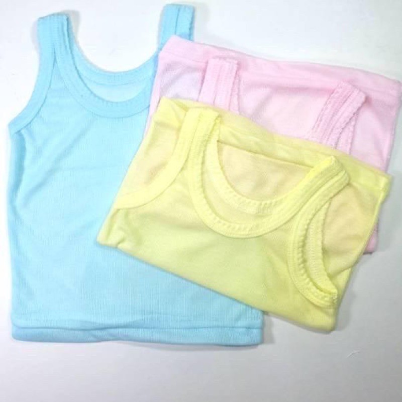 Kaos Dalam Bayi/Kaos Singlet Bayi warna polos (6pcs)