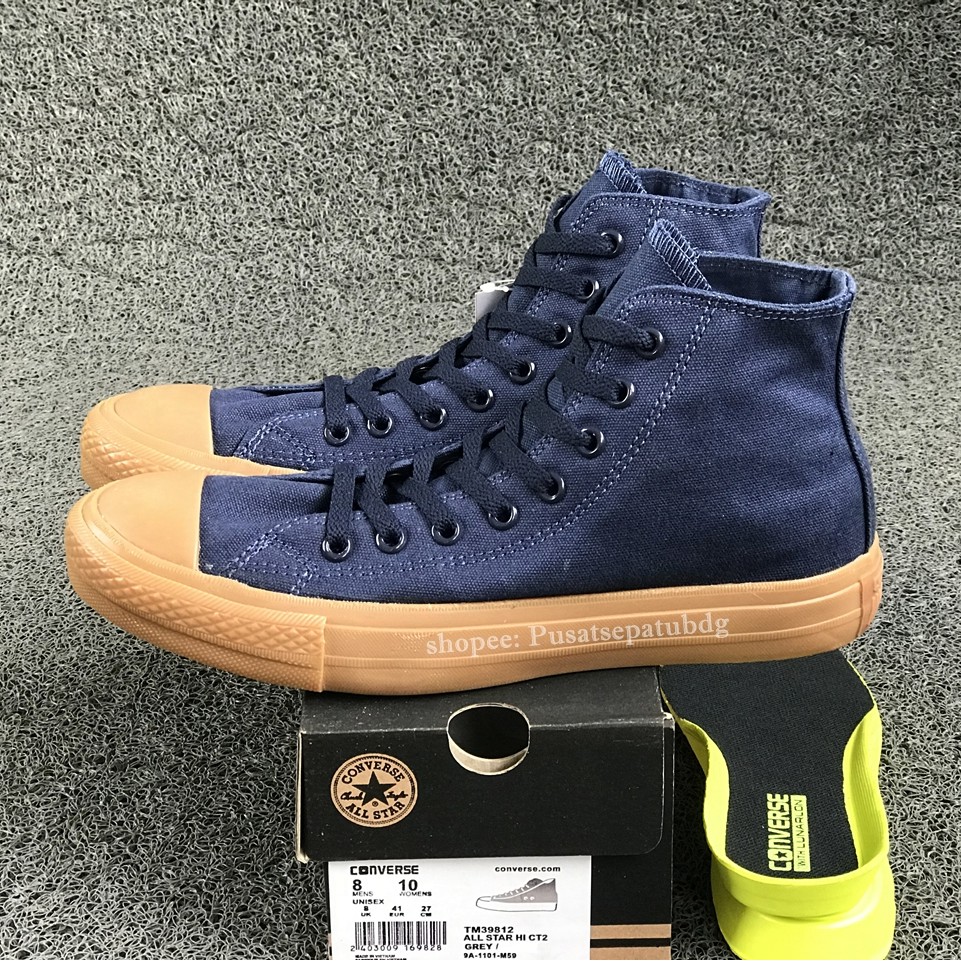 Sepatu Converse Chuck Taylor II Lunarlon High Navy Gum