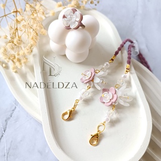 Image of Nadeldza Tali Masker Hijab 2in1 Aesthetic Blossom Series/ Strap Mask Hijab 2in1 Bunga/ Kalung Masker Hijab 2in1