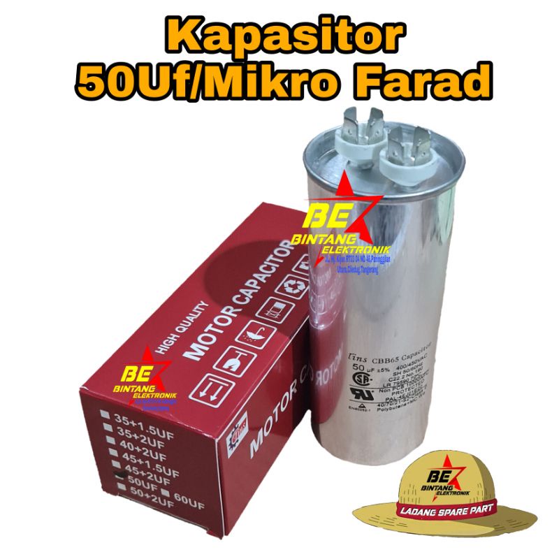 TINS KAPASITOR AC 50 MIKRO CAPASITOR AC 50UF CAPASITOR AC 50 UF 400 /450 VAC