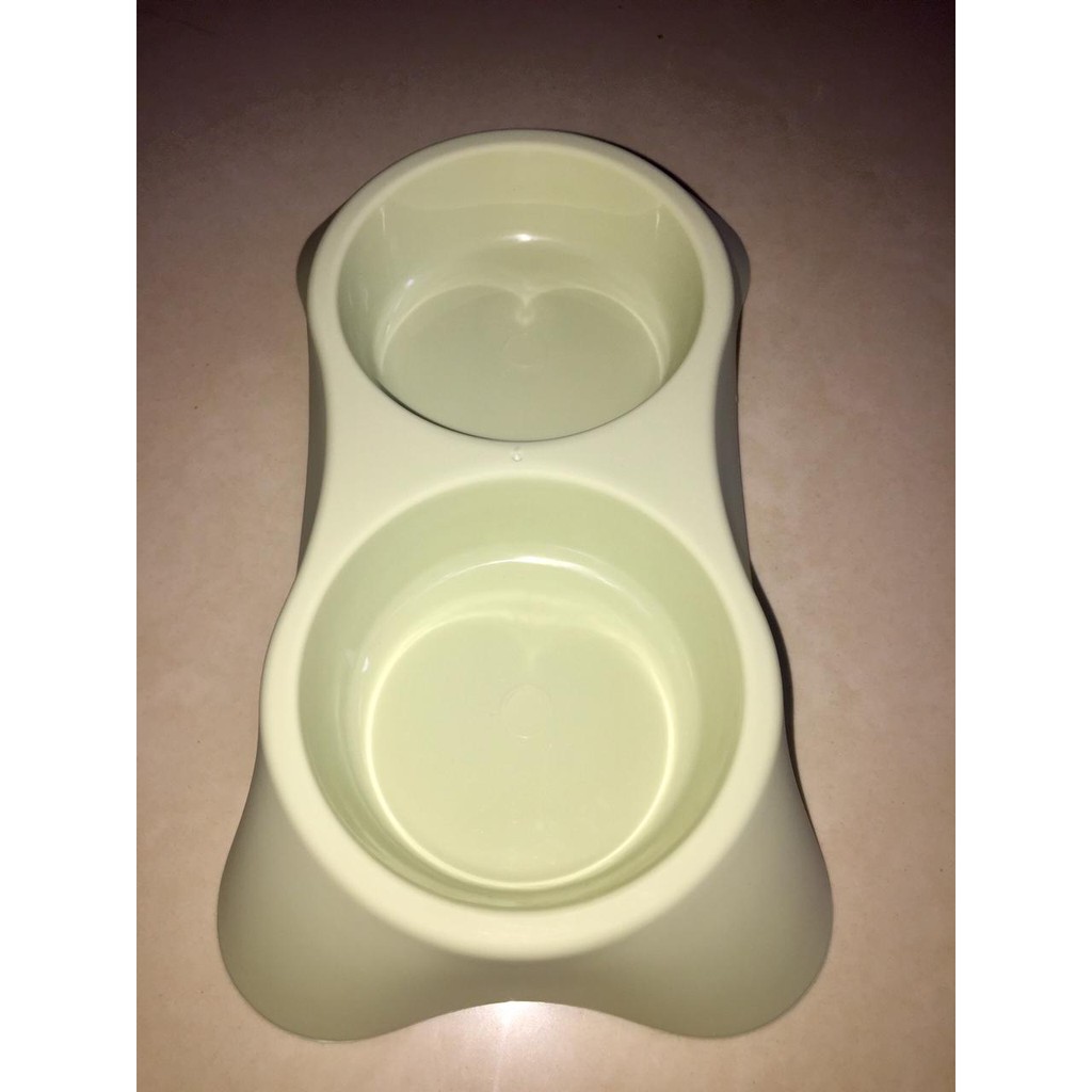 MP82 Mangkuk Double Makan Minum Kucing Anjing Mangkok Plastik Bowl