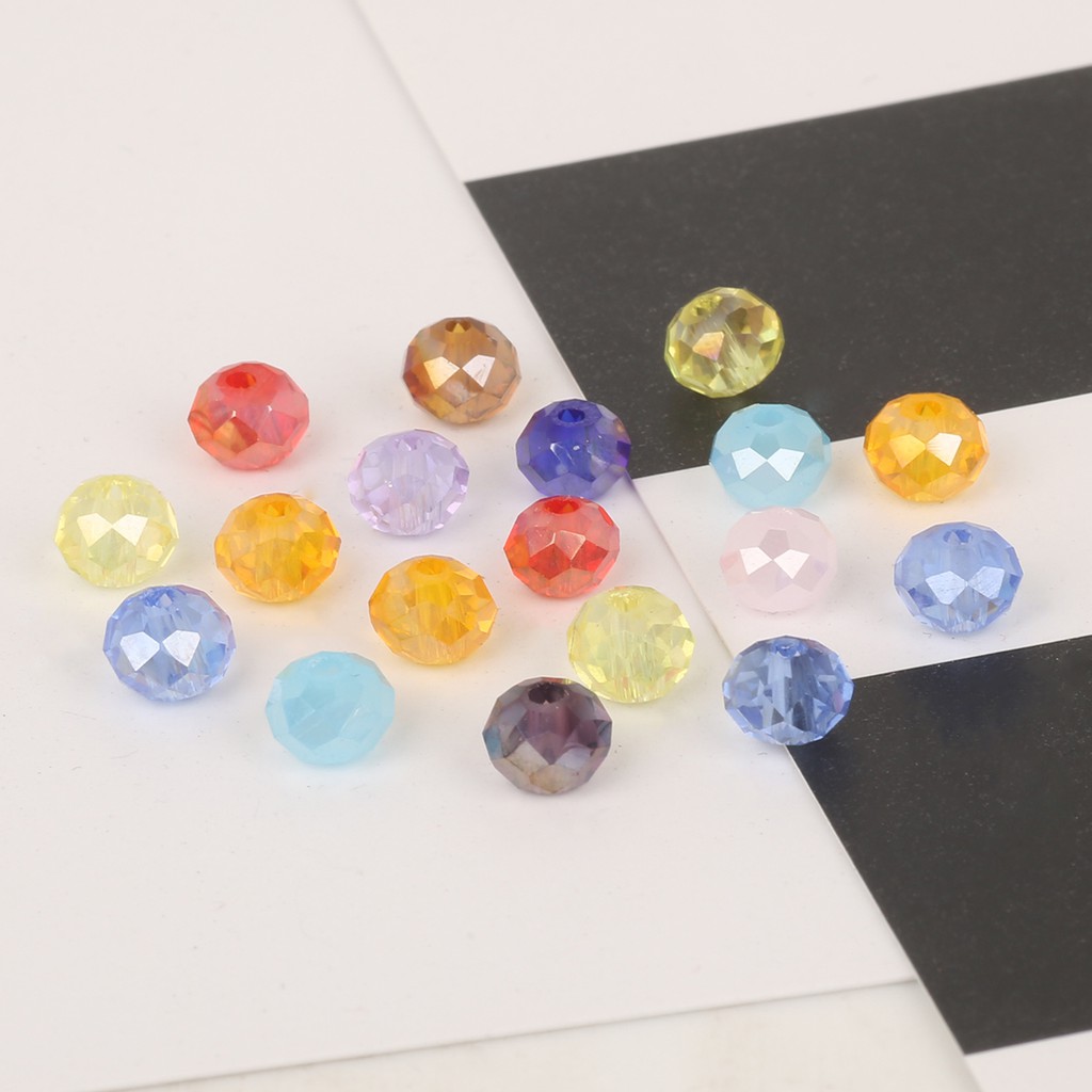 Wholesale 145 Pcs 4 mm Multicolor Rondelle Faceted Glass Beads Czech Crystal Beads For Jewelry Crafts Sewing Clothing Accessories