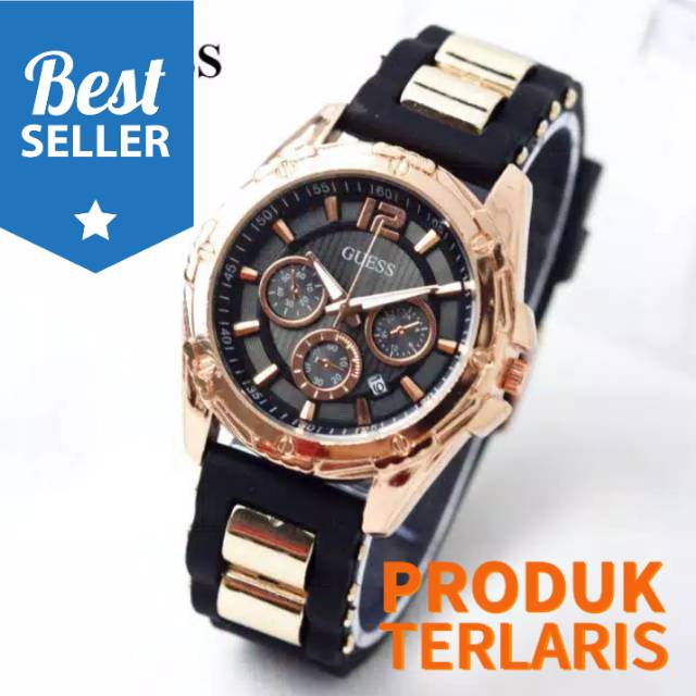 JAM TANGAN WANITA GUESS RUBBER JAM TANGAN WANITA ANTI AIR JAM TANGAN CEWEK JAM TANGAN KEKINIAN