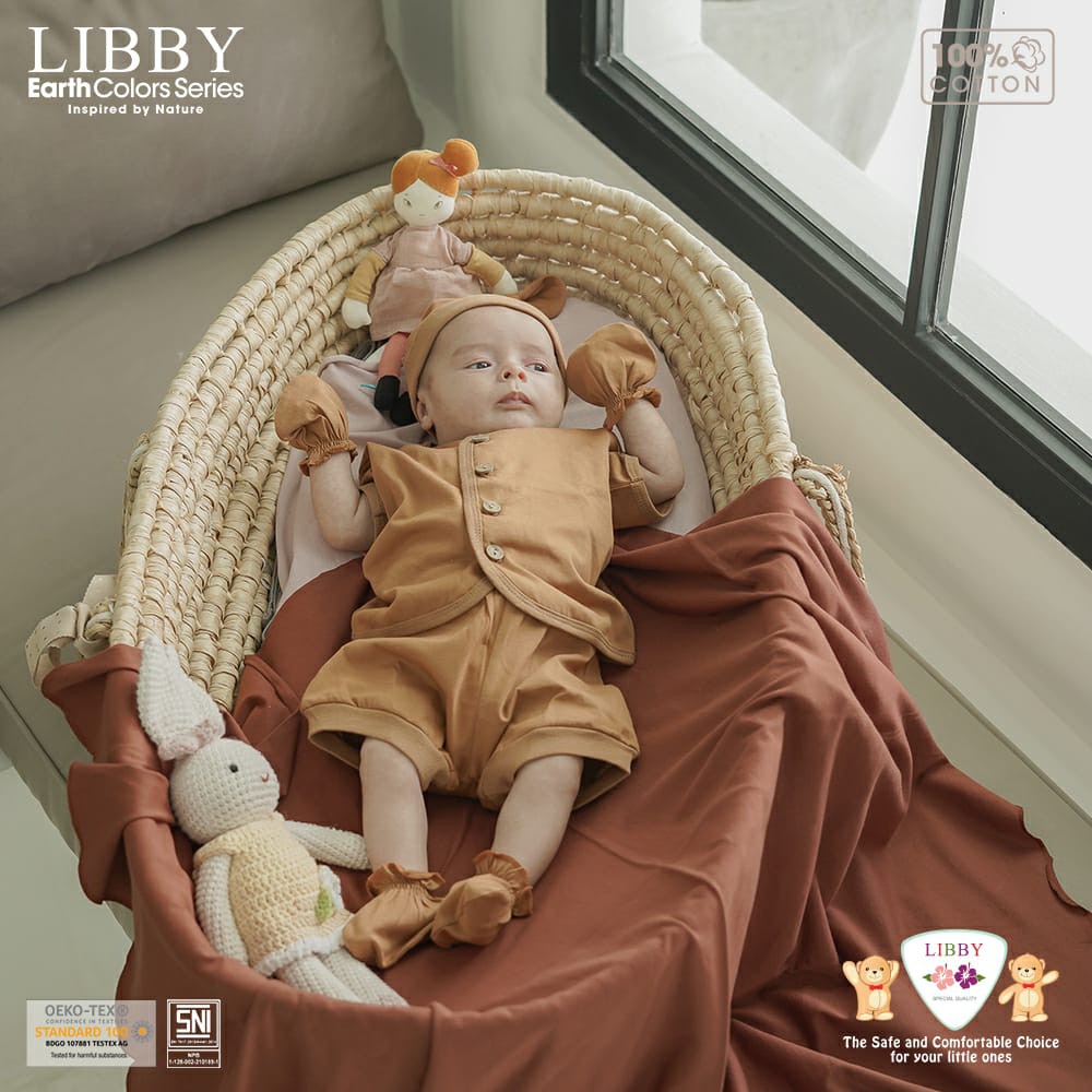 Libby Comfy Set Setelan Pendek / Libby New Born 1 Pasang 0-3 3-6 6-12 Bulan / Libby Baby / Baju Bayi-2