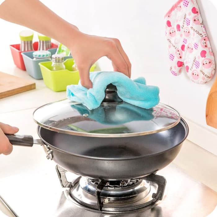 ND - Kain Lap Tangan Gantung - Lap Handuk Polos - Lap Piring - Lap Dapur - Merah Muda