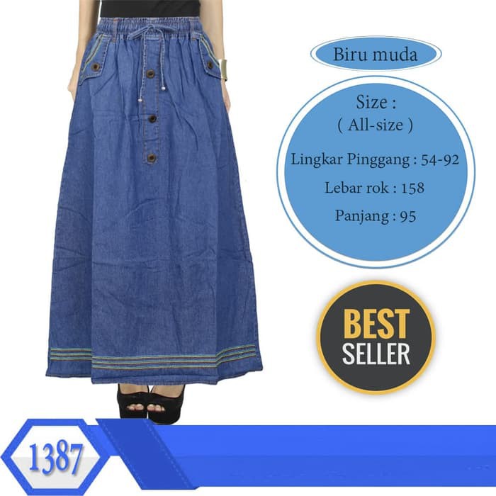 Rok Jeans Panjang Anak Remaja ABG Wanita dewasa