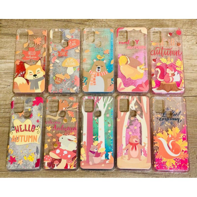 Case water glitter Hello Autumn Redmi 9  Samsung A21s  Realme 6/Narzo