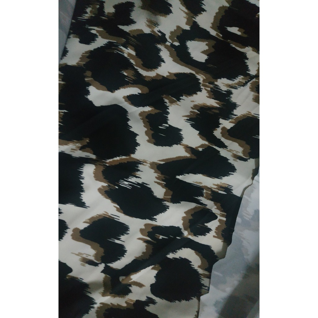 Kain spandex lycra motif binatang animal melar stretch 4 arah bahan baju renang senam legging