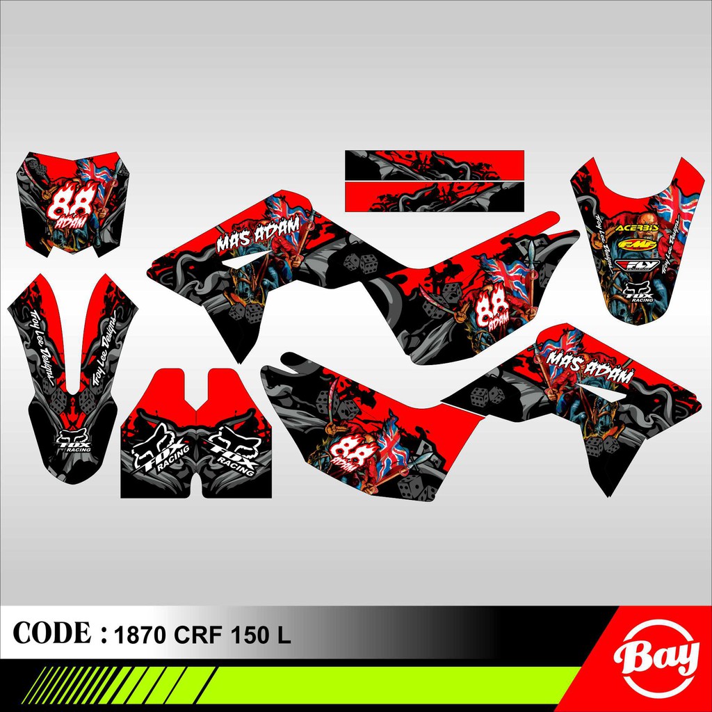 Dekal Stiker Decal Sticker CRF 150 L Tema Bebas Gambar Bebas Anime