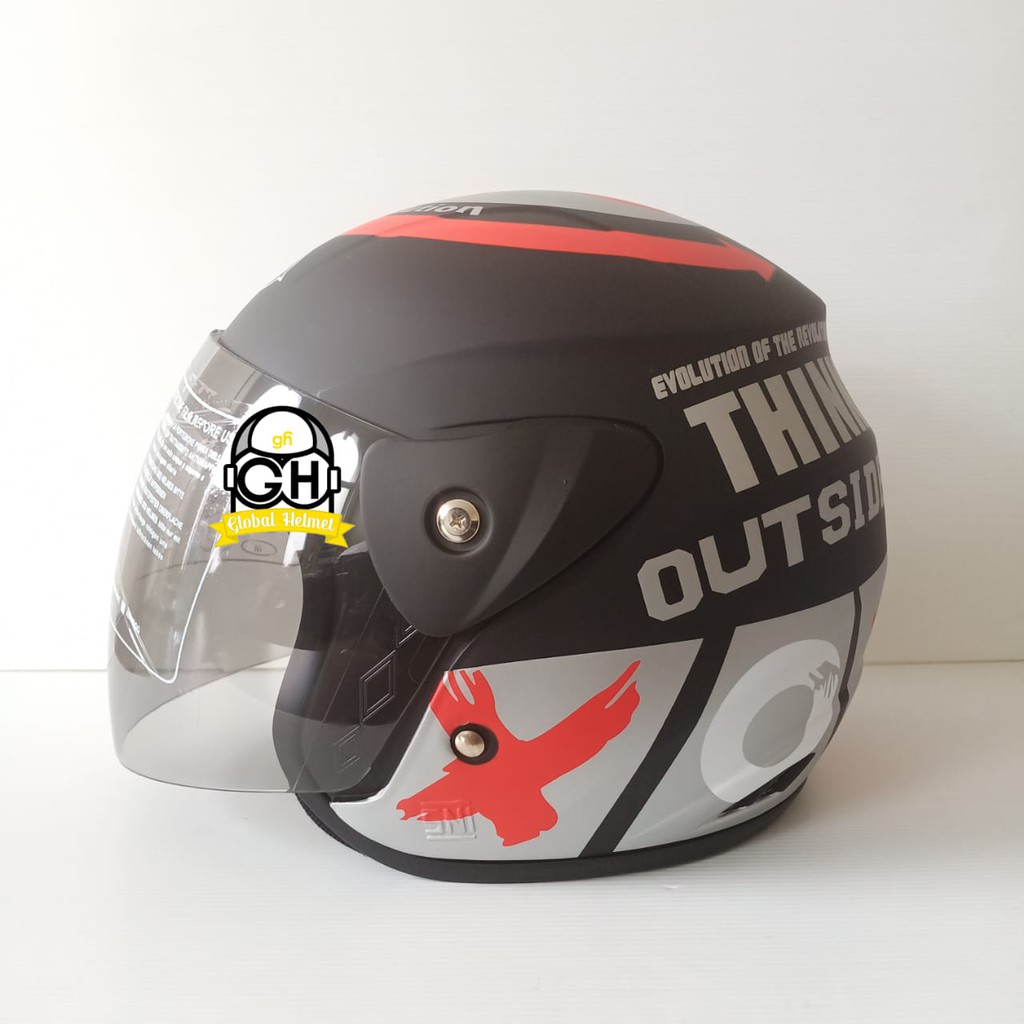 HELM EVOLUTION OUTSIDE BLACK DOFF HALF FACE MODEL GM EVO