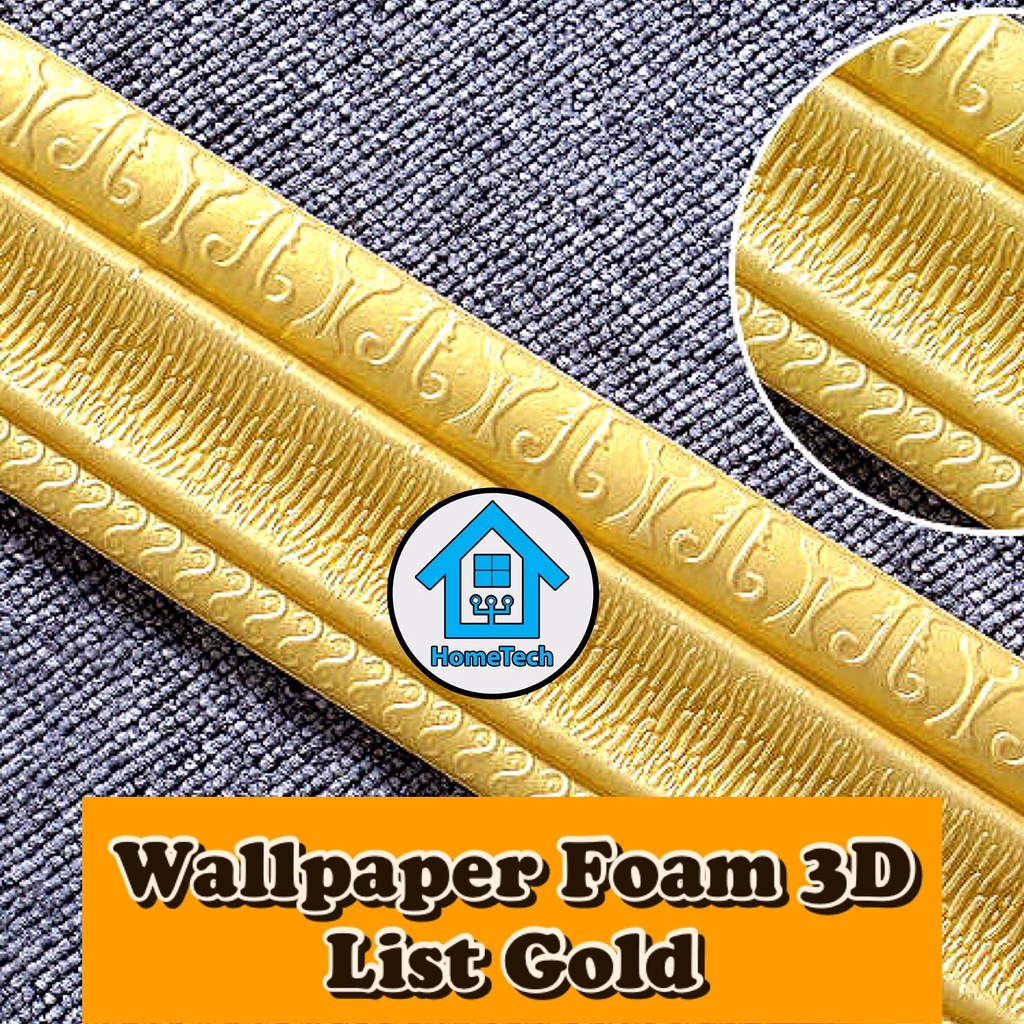 HT Wallpaper Foam List Gold Wall Paper Wallpaper Wallborder Foam 3D