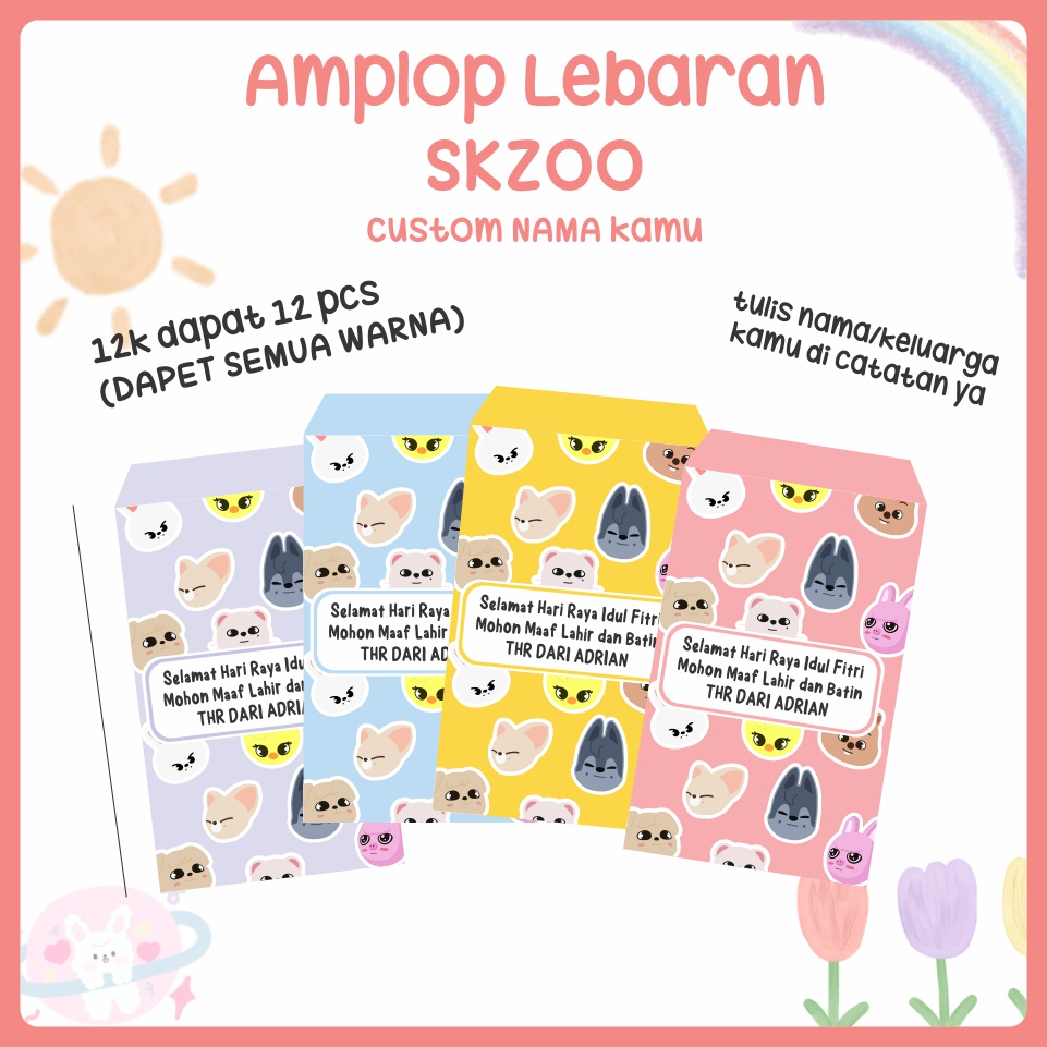 

Amplop Lebaran SKZOO straykids custom nama kamu