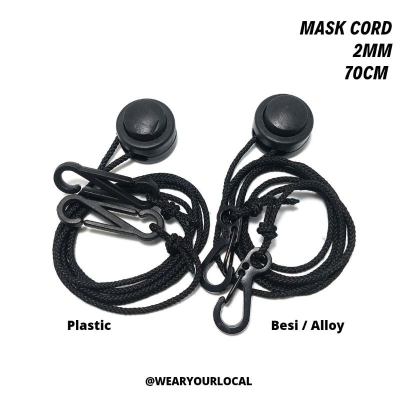Tali Masker / Mask Cord / Mask Strap / Adjuster Masker / Lanyard Masker / Warna Polos