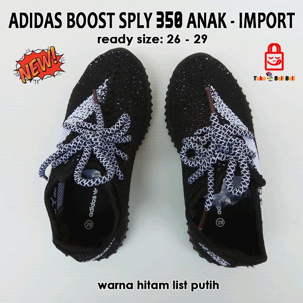 TBB adidas yeezy boost sply 350 anak import hitam list putih. sneakers. sepatu adidas TBB adidas yeezy boost sply 350 anak import hitam list putih. sneakers. sepatu adidas