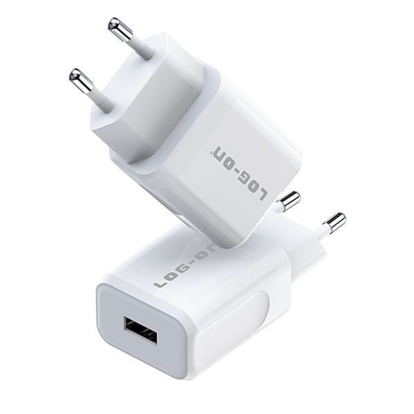 LOG ON LO-C27 Fast Adapter Charger 2.4A 12W Single Port USB Batok Casan 1 Lubang Tanpa Kabel