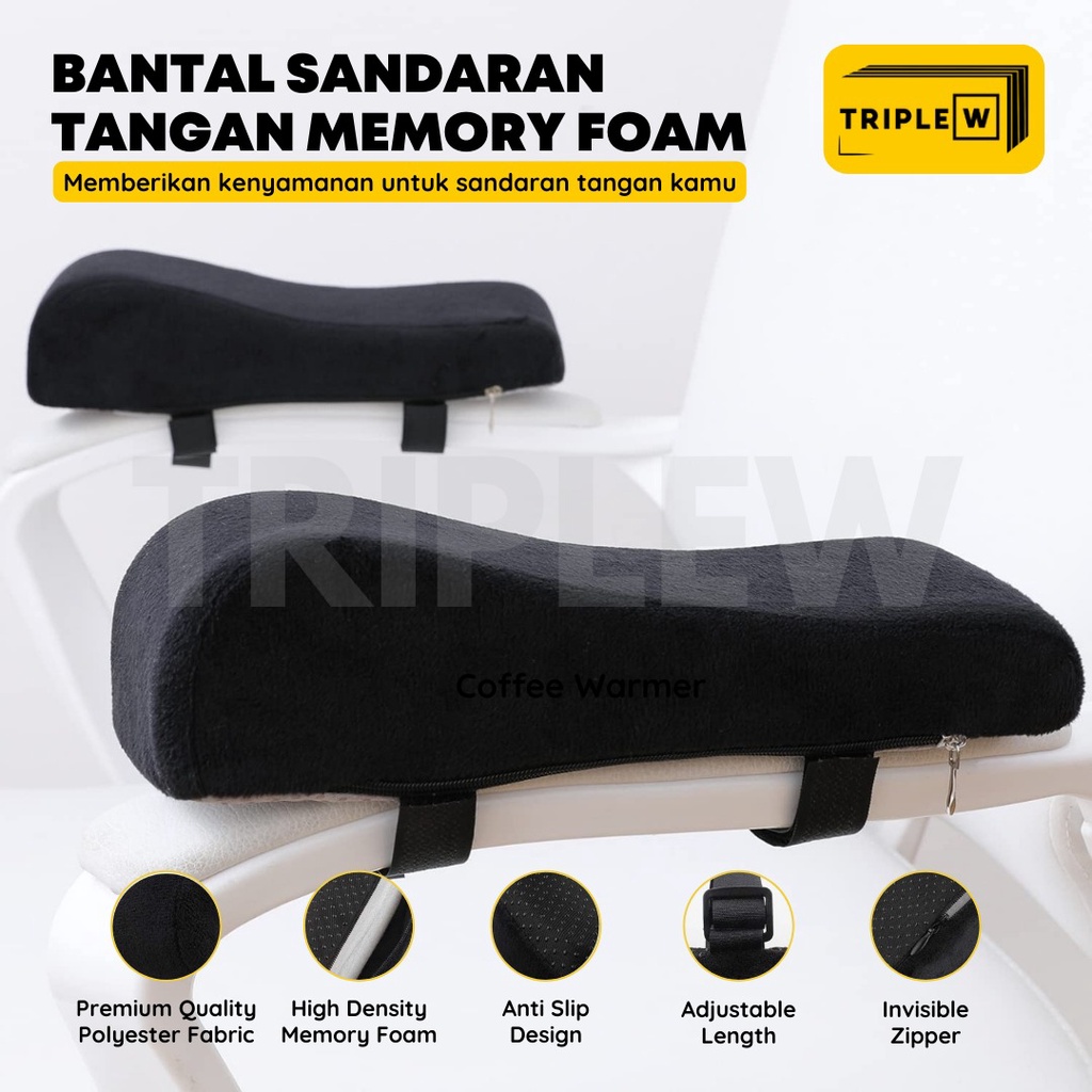 Triple W Bantal Sandaran Tangan Kursi Kerja (2 PCS) Memoryfoam Armrest