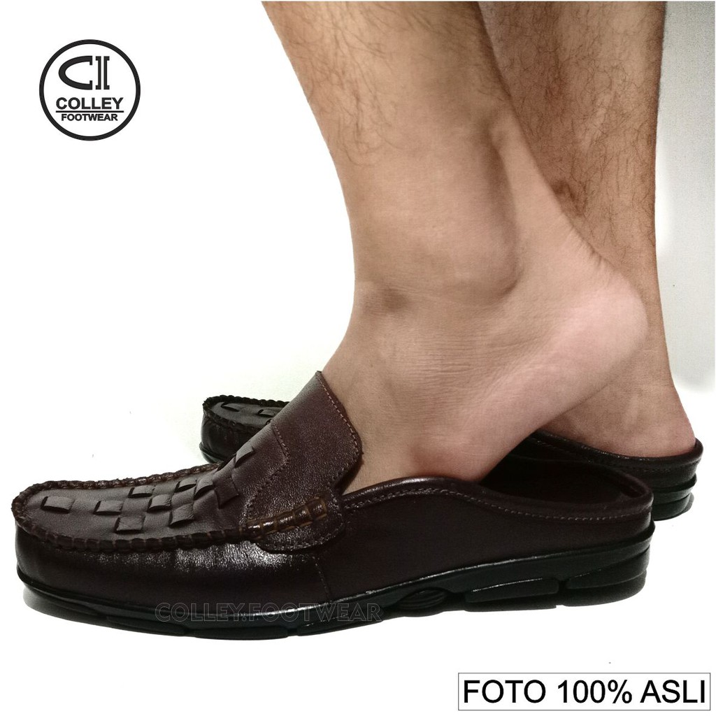 COD - SEPATU BUSTONG ANYAM PRIA 100% KULIT ASLI / LOAFERS / CASUAL LEATHER SHOES CCN-B.SMK-023