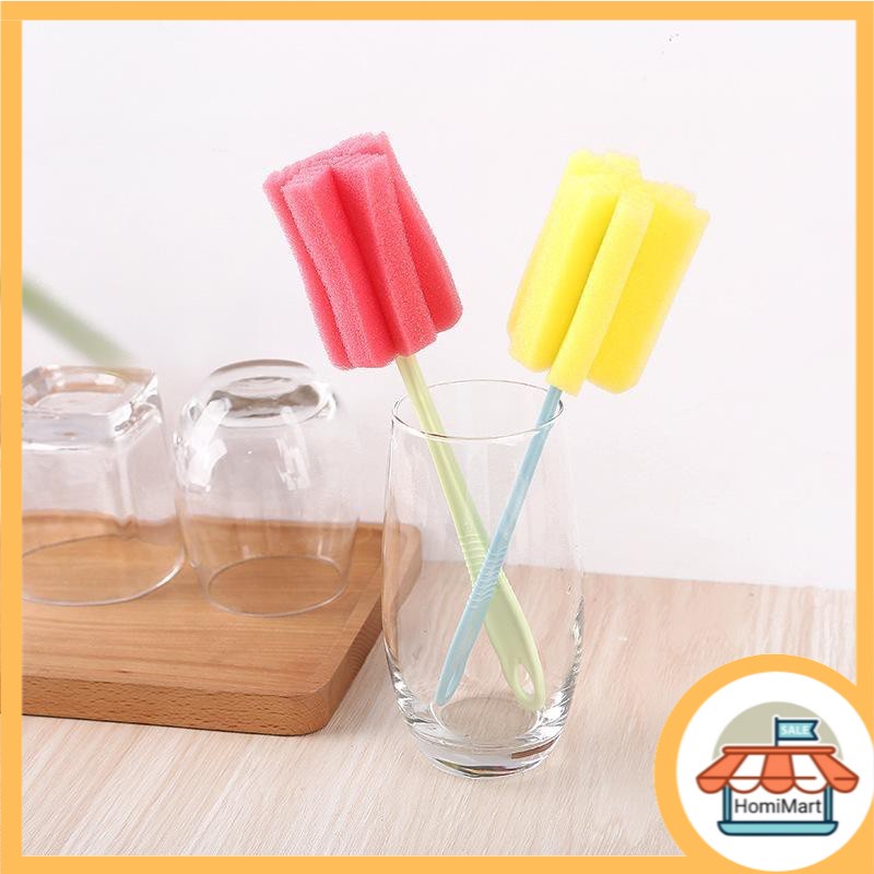 homimart I Sponge Gagang Pembersih Botol /Tongkat Spons Pembersih Botol / Busa Pembersih Gelas / Sponge Serbagu