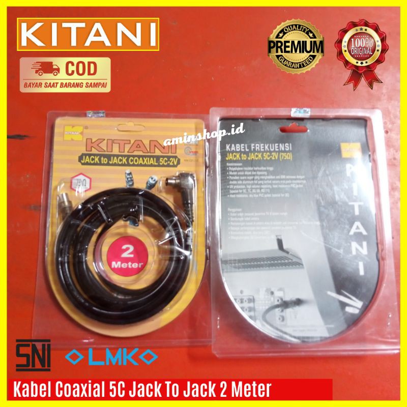 Kabel Loop Out Antena To Set Top Box Frekuensi Antena/Tv Plug to Plug Panjang 2 Meter Coaxial 5C Jack To Jack Kitani