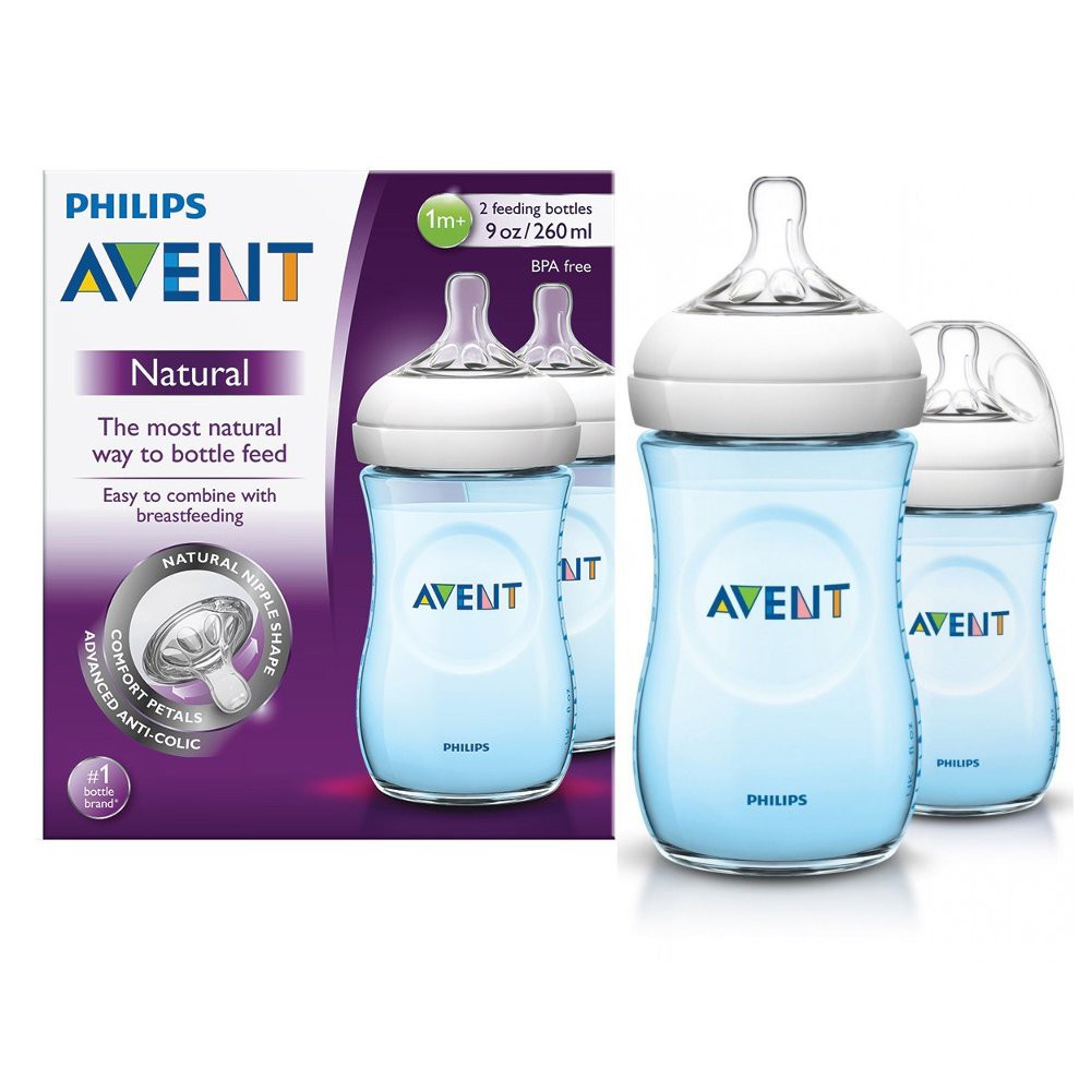 Philips Avent Natural Easy to Combine Twin Bottles 1m+ 260ml