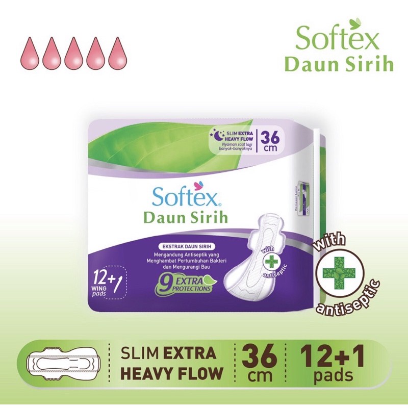 Softex Daun Sirih Slim / pembalut (6pads)