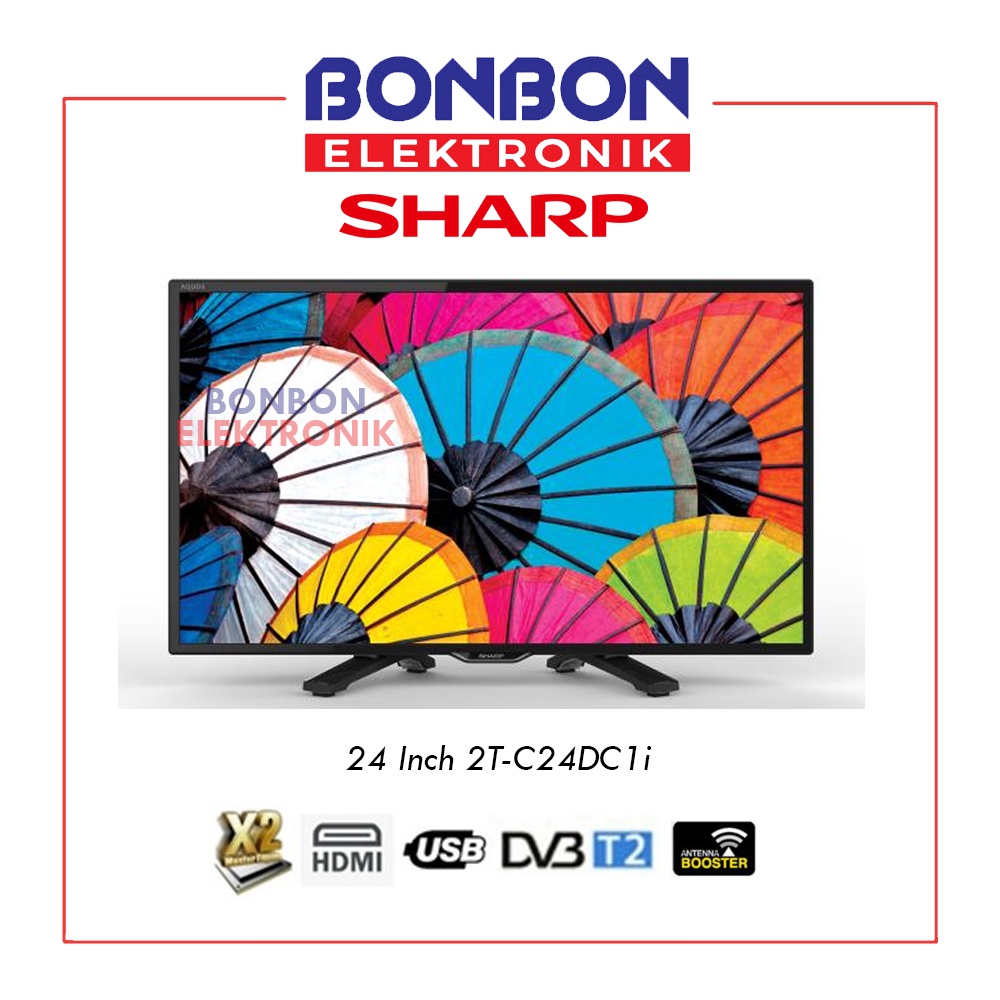 Sharp LED Digital TV 24 Inch 2T-C24DC1i / 2T C24GD1500i (New Type) AQUOS DVB-T2 HD READY