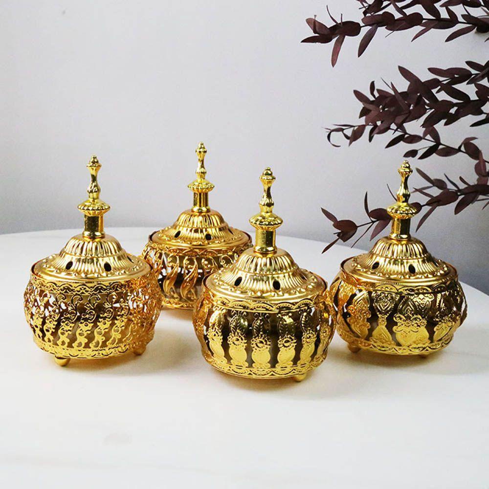 Populer Tempat Pembakar Dupa Logam Portable Buddhisme Berongga Gaya Arab Dekorasi Rumah Golden Censer Holder