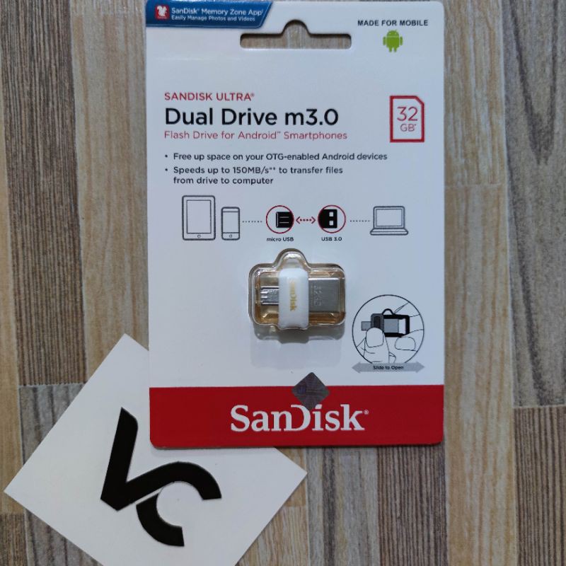 SANDISK FLASHDISK OTG 32GB ULTRA DUAL USB DRIVE m3.0 32 GB MICRO USB 3.0 150MBPS USB 3