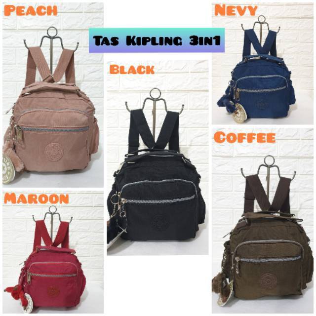 TAS 100% ORIGINAL - TAS KIPLING POLOS 3IN1 KP 608 JINJING+SELEMPANG+RANSEL