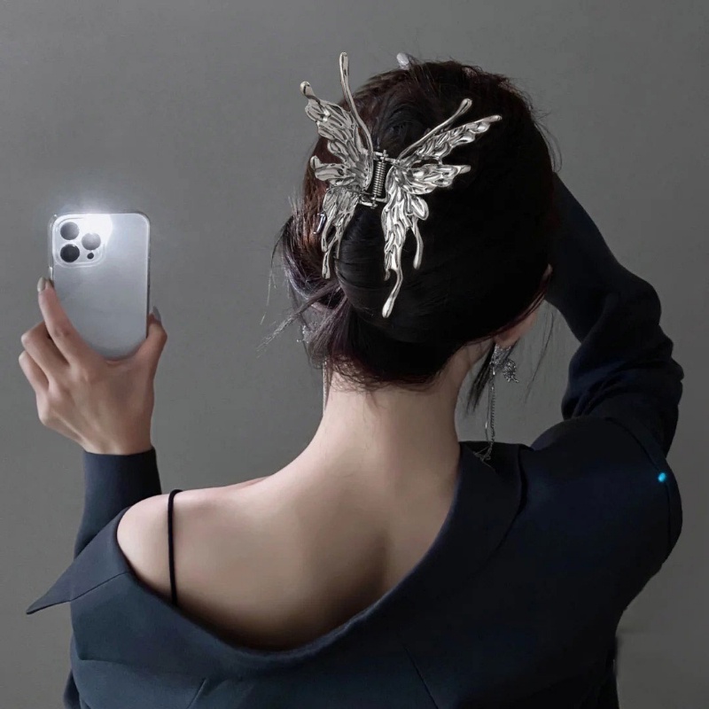 2022 Jepit Rambut Model Butterfly Bahan Metal Gaya Korea Untuk Wanita