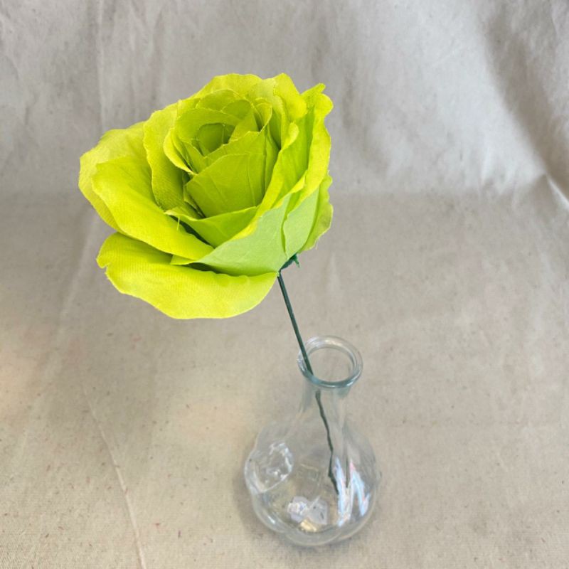 Bunga Artificial Rose Italy X1 (satuan) Bunga Artificial/Bunga Plastik/Bunga Dekorasi/Pernikahan-Hijau