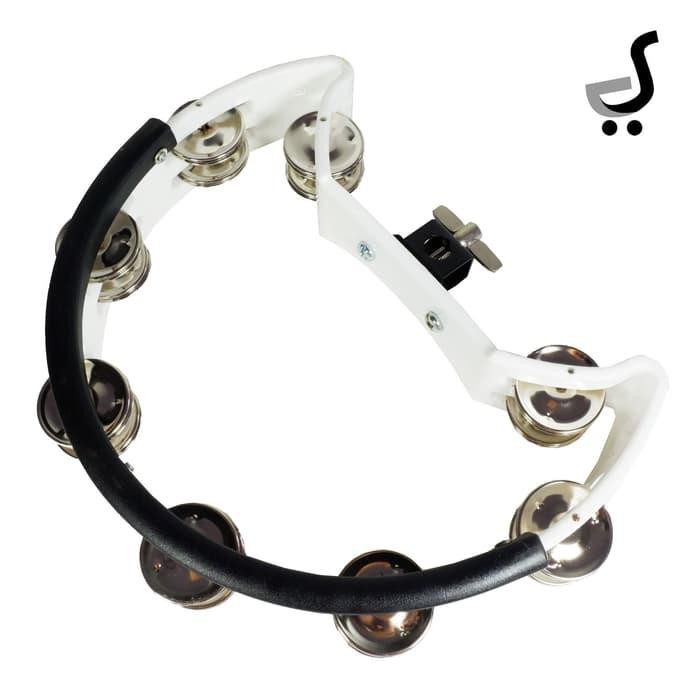 Promo Tamborin Hi-Hat Drum Double Head Kecrekan Tambourine LT-400 PUTIH Limited