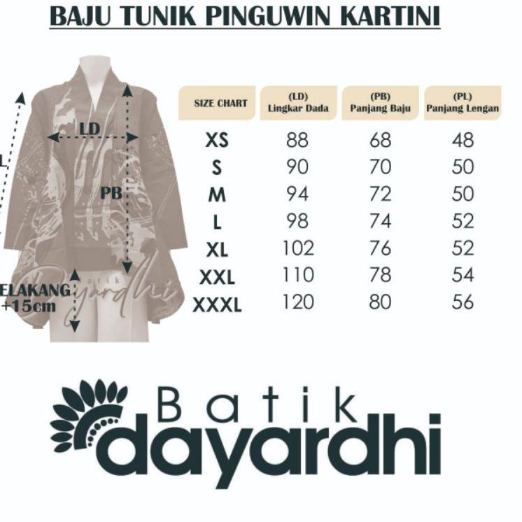 Special Price.. DAYARDHI Batik Tunik Wanita Kerja Baju Batik Wanita Jumbo Model Pinguin Kartini