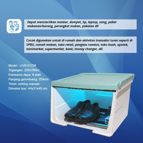 UV Box Sterilisasi / Box UV / UVC Sterilizer Box Manual Timer Dengan Lampu Philips