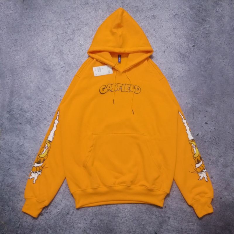 JAKET HOODIE H&M GARFIELD KUNING MIRROR ORIGINAL SWEATSHIRT H N M GARFIELD H n M UNISEX BEST SELLER