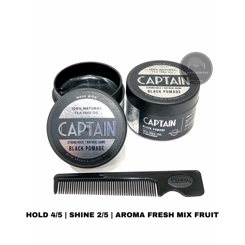 [BPOM] CAPTAIN BLACK POMADE WATERBASED 80 GR  FREE SISIR SAKU