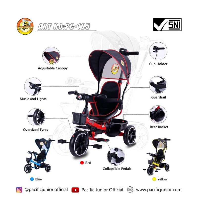 Sepeda Anak Roda tiga Pacific 105