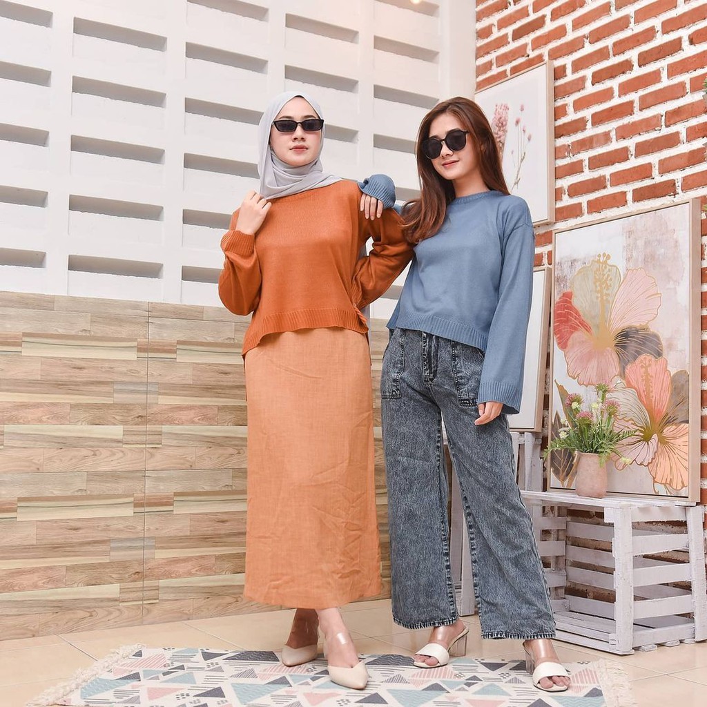 SWEATER RAJUT WANITA/SWEATER RAJUT CROP/SWEATER WANITA/ATASAN RAJUT CROP/ATASAN WANITA/CROP SAFIRA